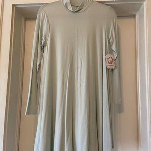 Mint Mock Neck Long Sleeve Dress